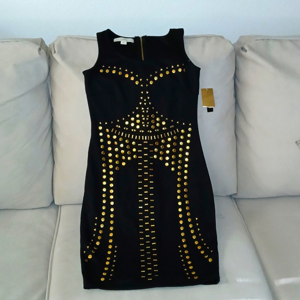 NICKI MINAJ gold studded sexy zip-up!